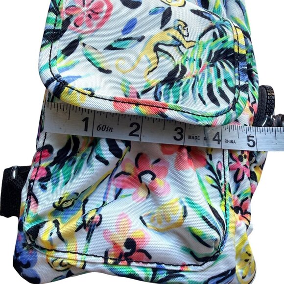 Kipling Backpack Womens Floral Multi-Color Canvas Adjustable Straps Jungle Monke - Picture 3 of 16